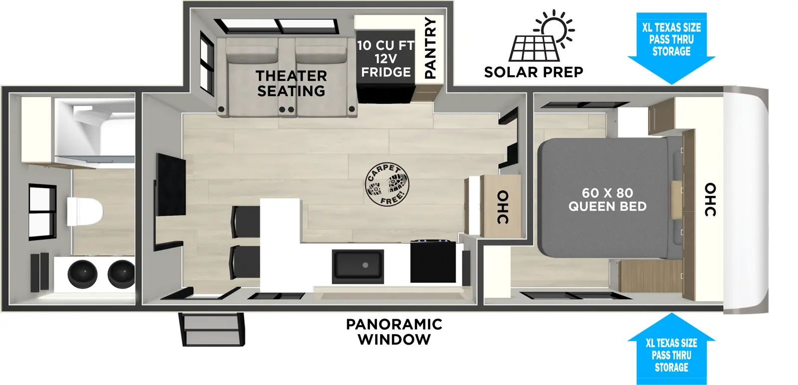 Hemisphere Travel Trailers 24RBHL Floorplan